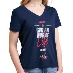 Charity T-Shirt  Fairtrade Damen Navy Blau 2025